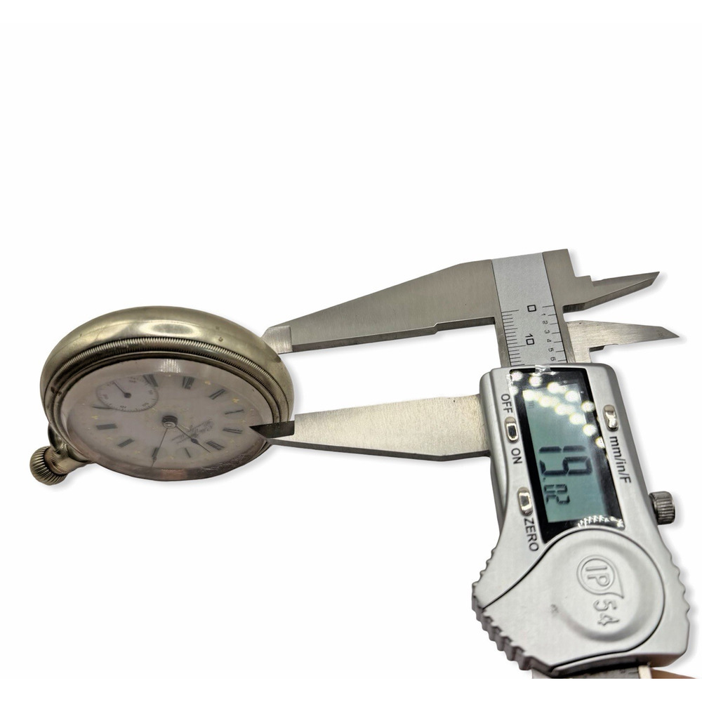 Antique NM Johnson Bemidji MN Pocket Watch Fancy Dial Thick Crystal Runs - Picture 7 of 15